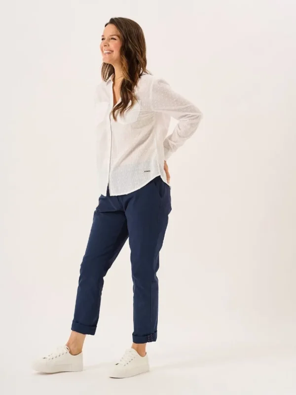 Quba & Co White Long Sleeved Dobby Shirt - Willa Online