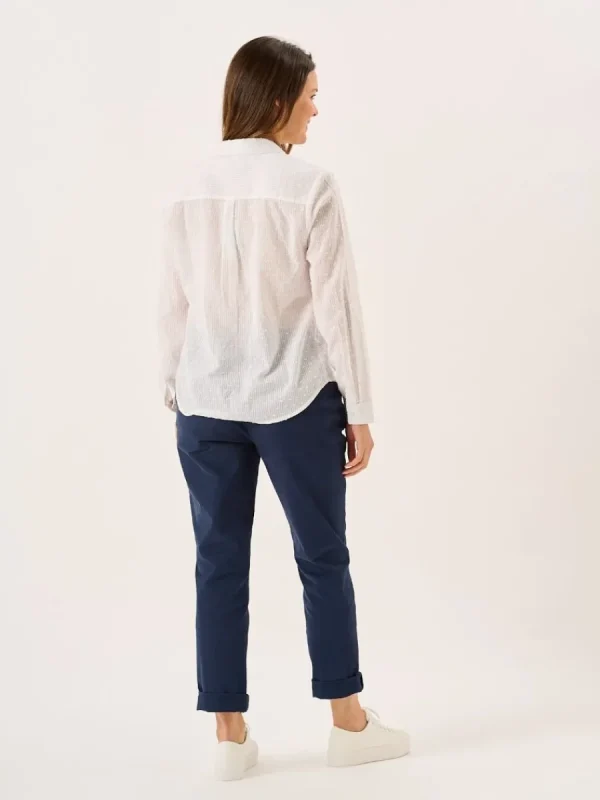 Quba & Co White Long Sleeved Dobby Shirt - Willa Online