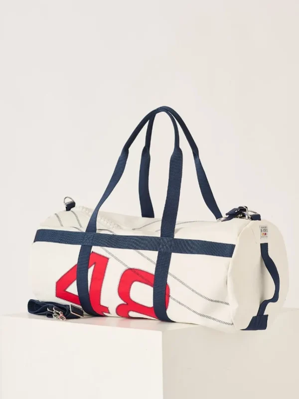 Quba & Co White Medium Barrel Bag - Shale Fashion