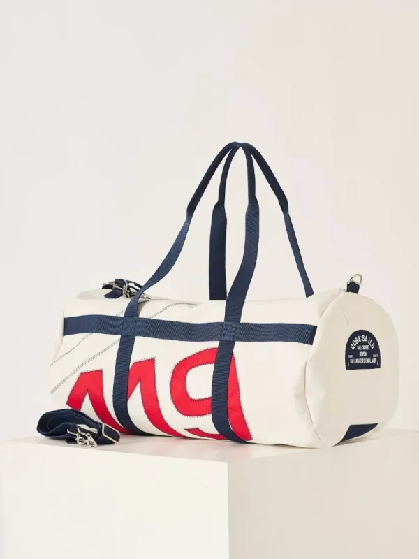 Quba & Co White Medium Barrel Bag - Shale Fashion