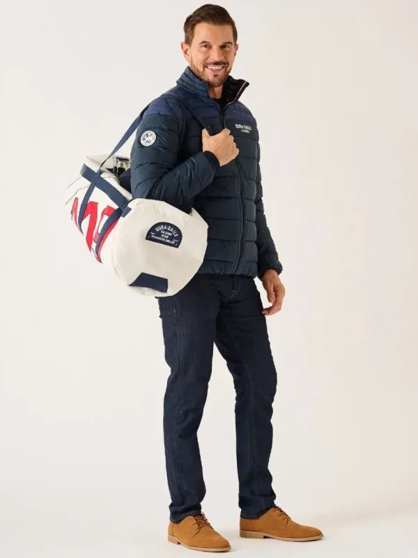 Quba & Co White Medium Barrel Bag - Shale Fashion