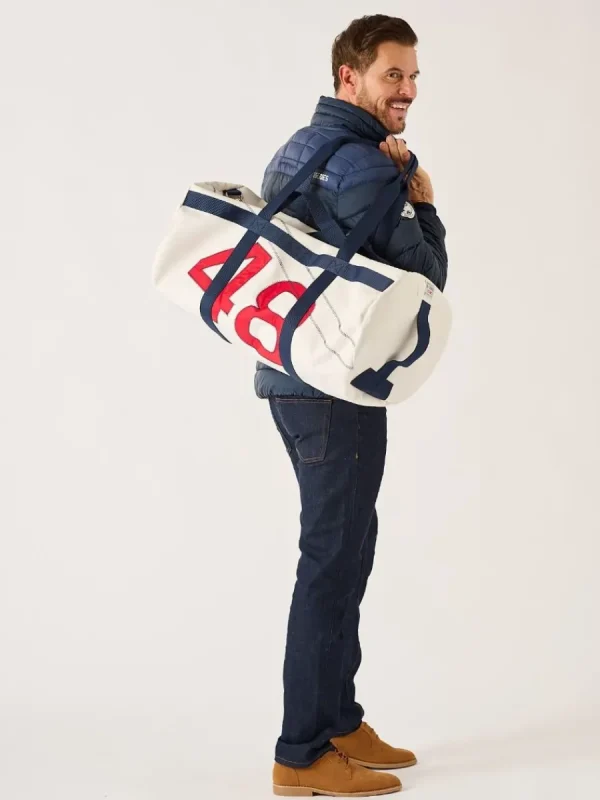 Quba & Co White Medium Barrel Bag - Shale Fashion