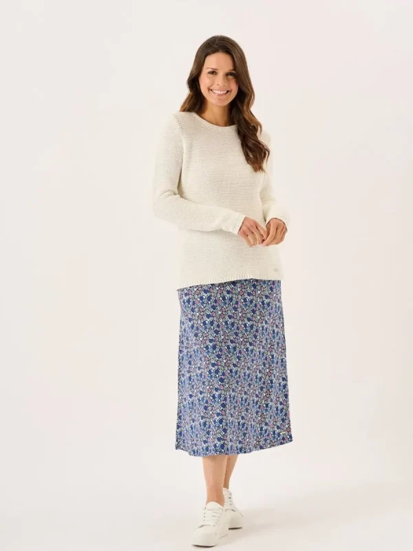 Quba & Co White Pearl Stitch Cotton Knitted Jumper - Skylar Sale