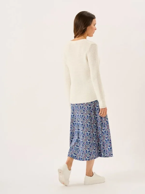 Quba & Co White Pearl Stitch Cotton Knitted Jumper - Skylar Sale
