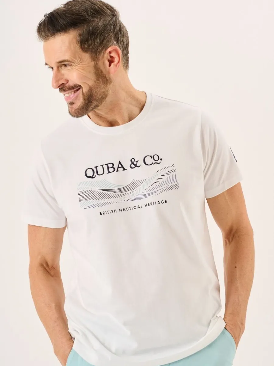 white_quba_and_co_wave_fo_0.webp Quba & Co White Quba And Co Wave Form Logo Lifestyle Graphic T-Shirt - Eden Best