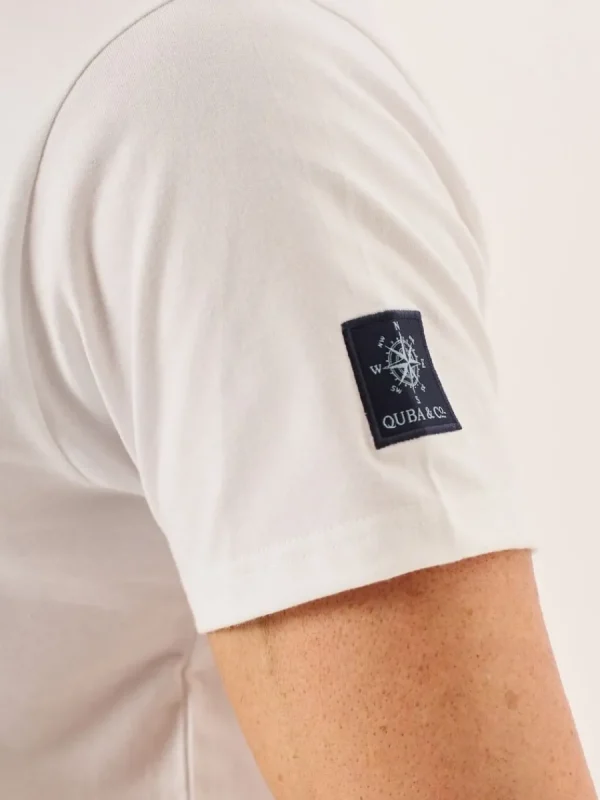 Quba & Co White Quba And Co Wave Form Logo Lifestyle Graphic T-Shirt - Eden Best