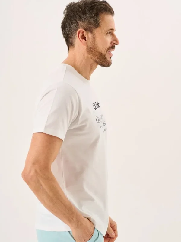 Quba & Co White Quba And Co Wave Form Logo Lifestyle Graphic T-Shirt - Eden Best