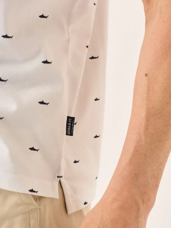 Quba & Co White Shark Polo Shirt - Sean Best