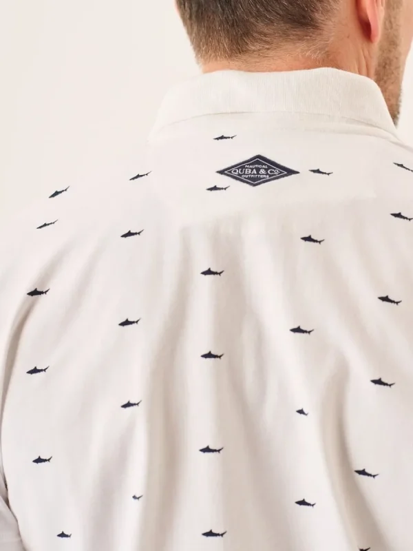 Quba & Co White Shark Polo Shirt - Sean Best