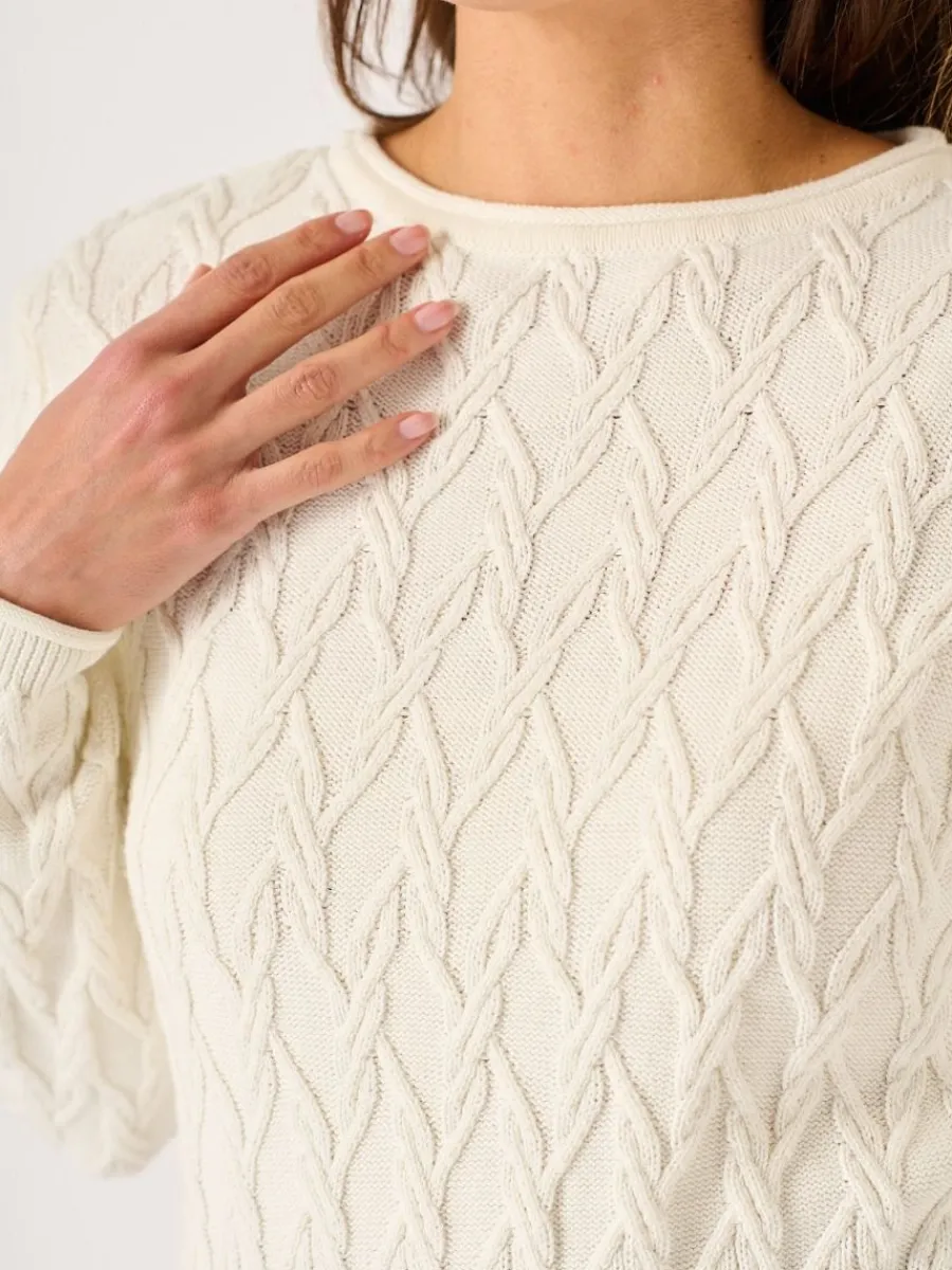 white_textured_crew_neck__1.webp Quba & Co White Textured Crew Neck Jumper - Carrock Clearance