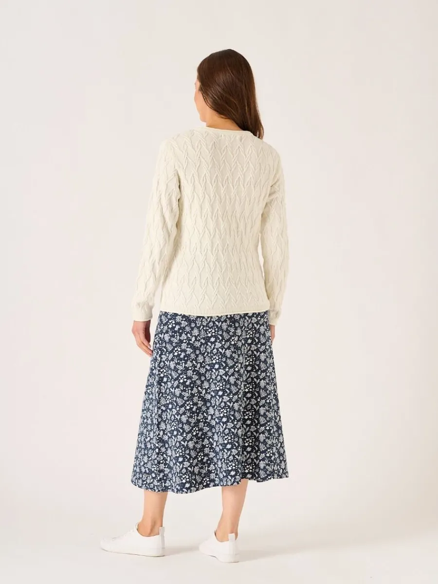white_textured_crew_neck__2.webp Quba & Co White Textured Crew Neck Jumper - Carrock Clearance