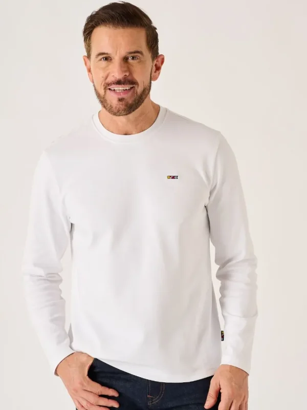 Quba & Co White X-Series Long Sleeved T-Shirt - Niall Fashion