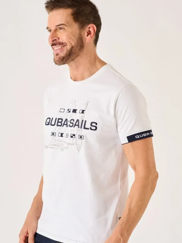 Quba & Co White X-Series Quba Sails Nautical Print T-Shirt - Naylor Clearance