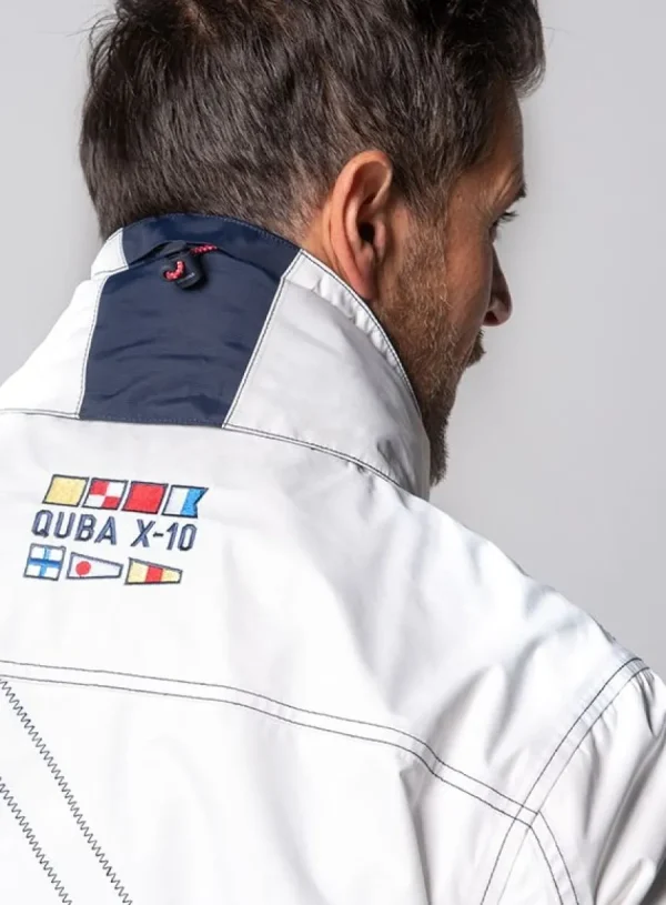Quba & Co X10 Heritage Mens Technical Sailing Jacket in White Outlet