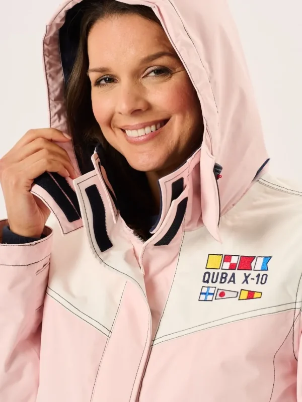 Quba & Co X-10 Ladies Heritage Jacket Pink And White New Edition Hot