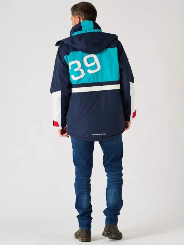 Quba & Co X-Series Navy White and Teal Waterproof Sailing Jacket - Zermatt Online