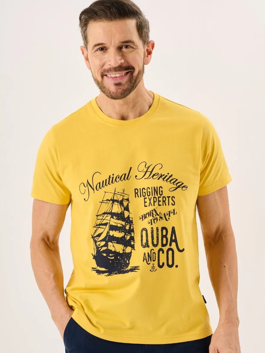 yellow_sand_nautical_boat_0.webp Quba & Co Yellow Sand Nautical Boat Print T-Shirt - Collins Sale