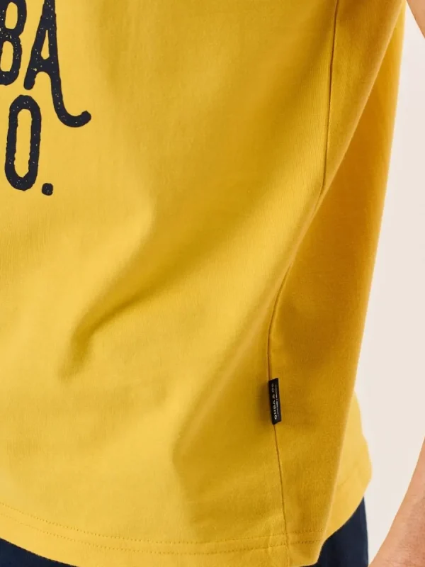 Quba & Co Yellow Sand Nautical Boat Print T-Shirt - Collins Sale